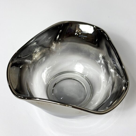 Art Deco Ombre’ Grey Silver to Clear Small Candy Set of Two Bowls - Picture 11 of 14